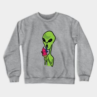 Alien eating ice-cream Crewneck Sweatshirt